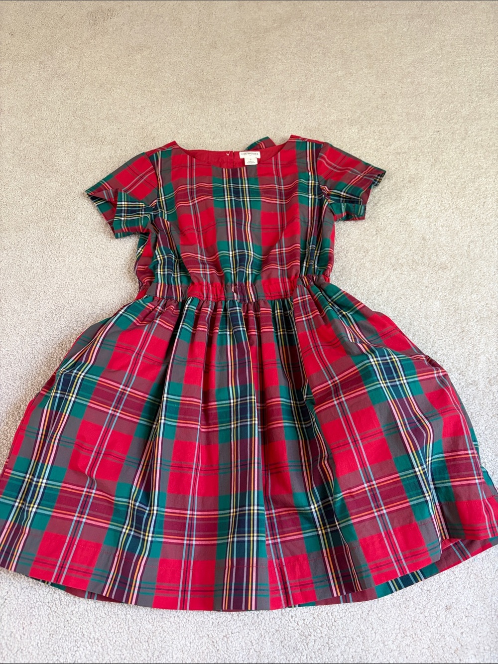 Crewcuts Red Green Plaid Dress Top